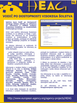 Pri projektu Heag je nastal tudi vodič za študente z informacijami o dostopnosti študija