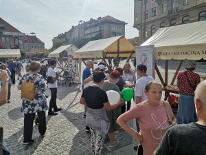 Stojnice društev, ki so se predstavljala na Glavnem trgu