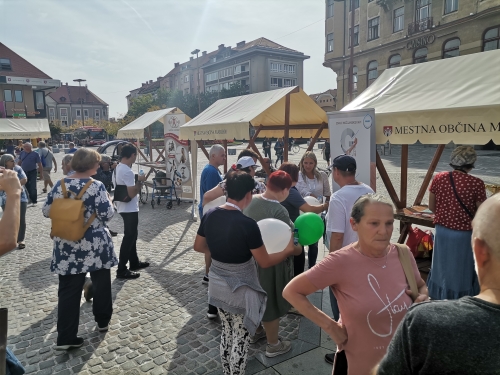 Stojnice društev, ki so se predstavljala na Glavnem trgu