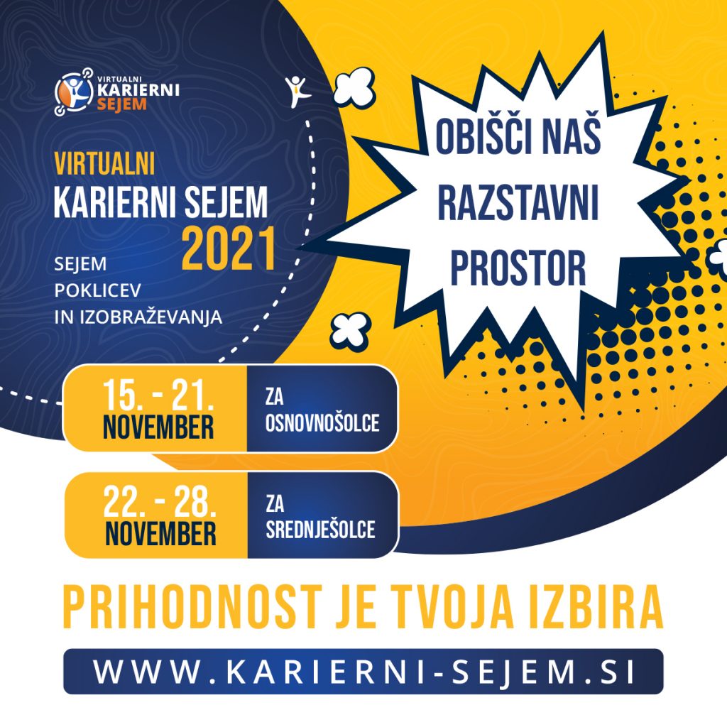 Osnovnošolci, vabljeni da obiščete našo stojnico na virtualnem kariernem sejmu