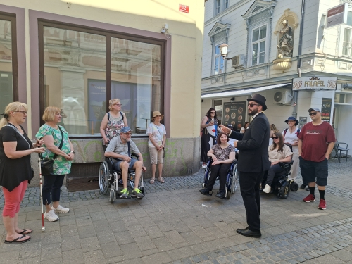 Udeleženci z Juretom na Gosposki ulici