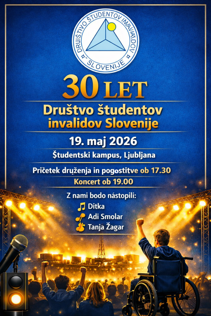 Vabilo s podatki o dogajanju ob 30-letnici društva.